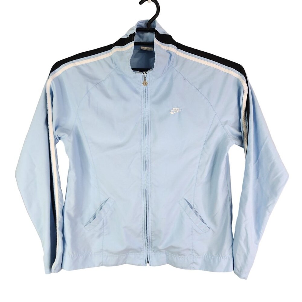 Juniors Nike Light Blue Track Jacket Full Zip Mock Neck Youth Size L (12-14)